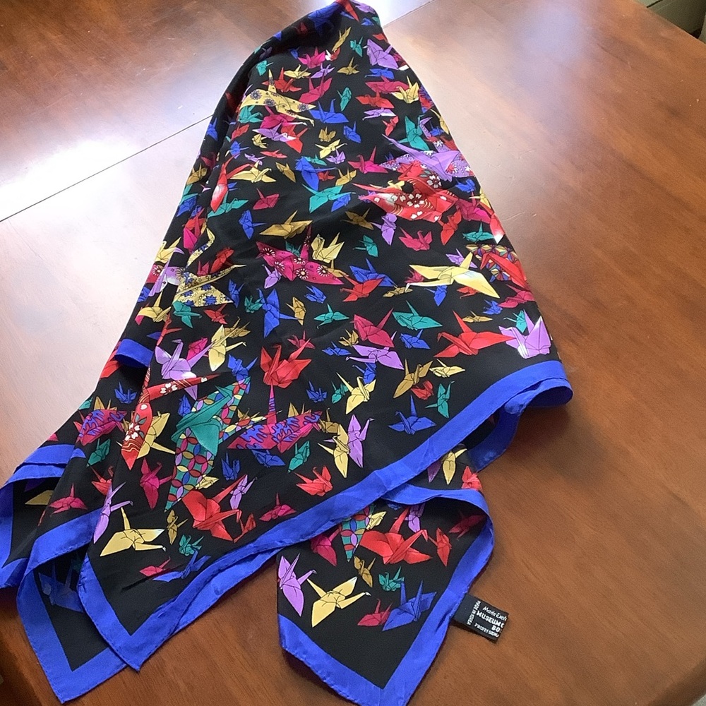 Scarf. Museum of Fine Art. Boston. Colorful Origami Print Scarf.